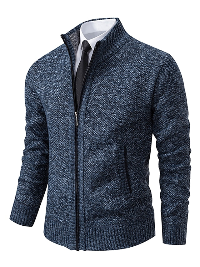 Men's Stylish Knitted Zip-Up Sweater | Italian Design