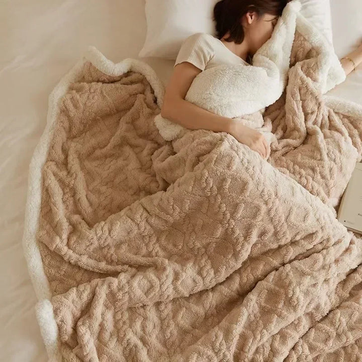 Élégante Couverture d'Hiver en Tissu Épais Aux Détails Raffinés