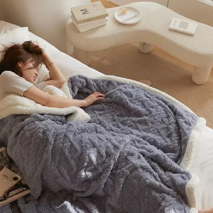 Élégante Couverture d'Hiver en Tissu Épais Aux Détails Raffinés