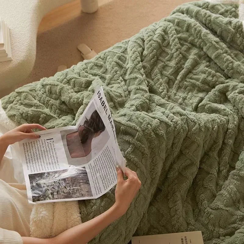 Élégante Couverture d'Hiver en Tissu Épais Aux Détails Raffinés