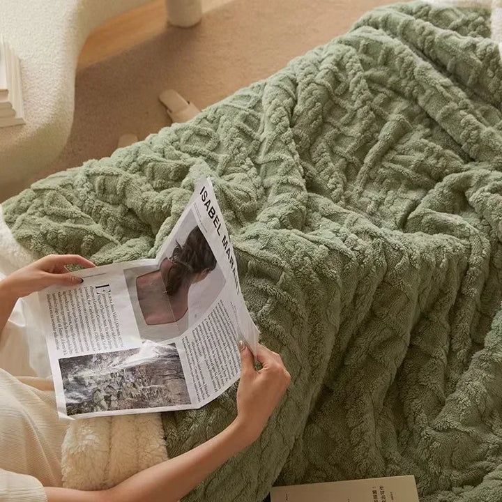 Élégante Couverture d'Hiver en Tissu Épais Aux Détails Raffinés