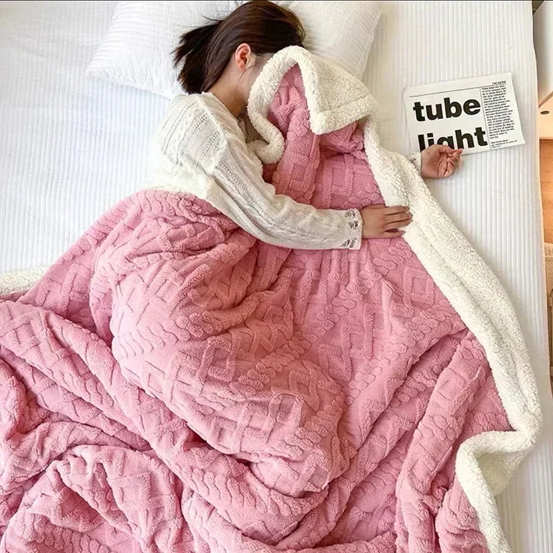 Élégante Couverture d'Hiver en Tissu Épais Aux Détails Raffinés