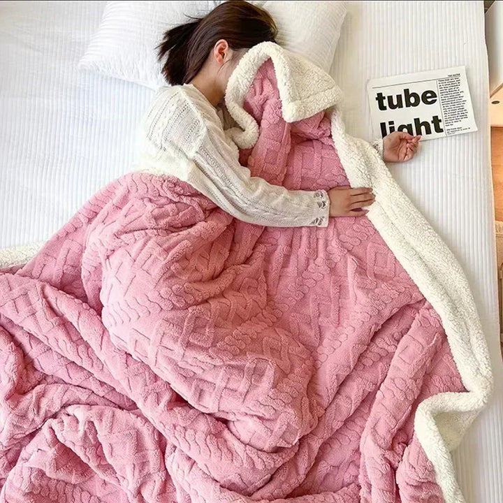 Élégante Couverture d'Hiver en Tissu Épais Aux Détails Raffinés