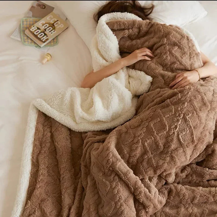 Élégante Couverture d'Hiver en Tissu Épais Aux Détails Raffinés