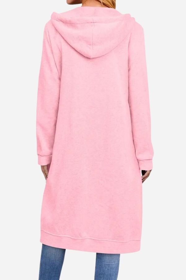 Sweat À Capuche Zippé Oversize Pour Femme | Coupe Longue