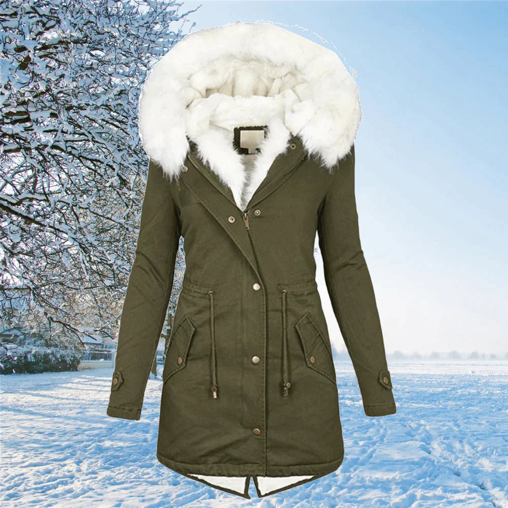 Veste Parka Hiver Femme à Capuche | Grande Taille & Doublée en Fausse Fourrure