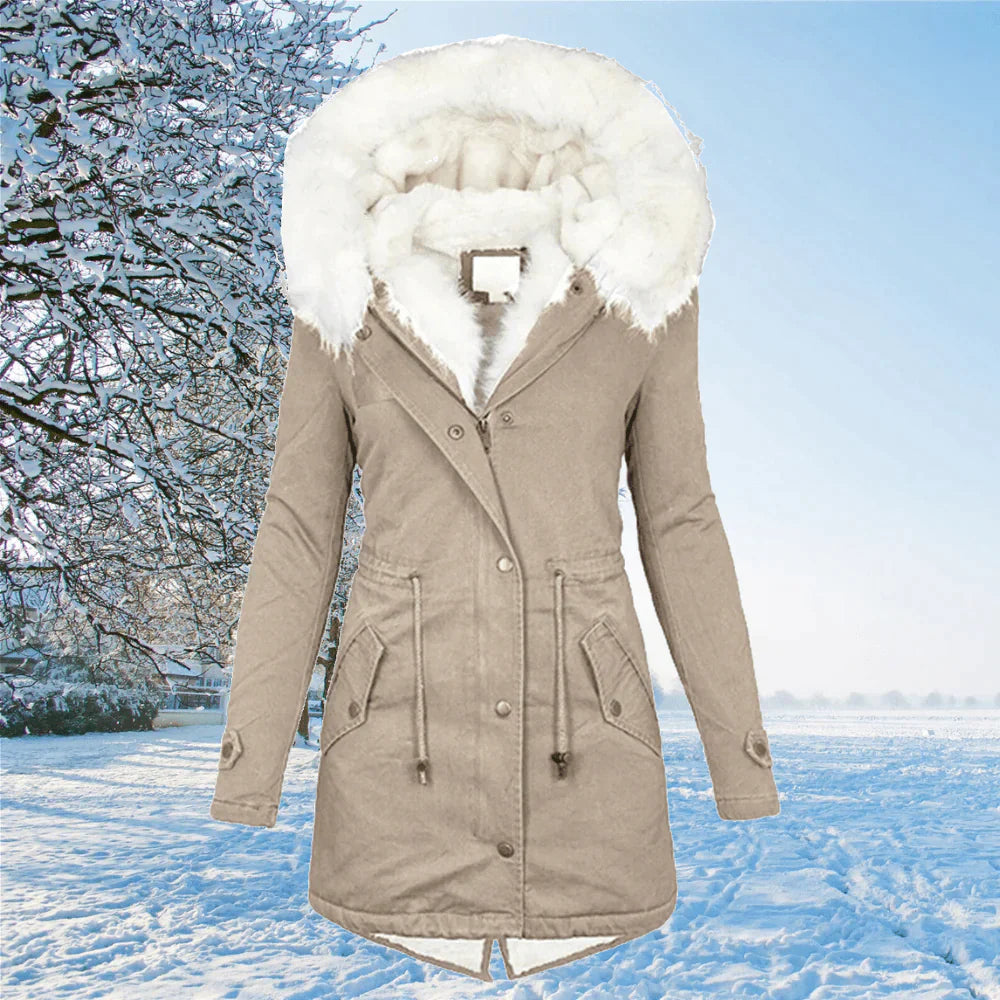 Veste Parka Hiver Femme à Capuche | Grande Taille & Doublée en Fausse Fourrure