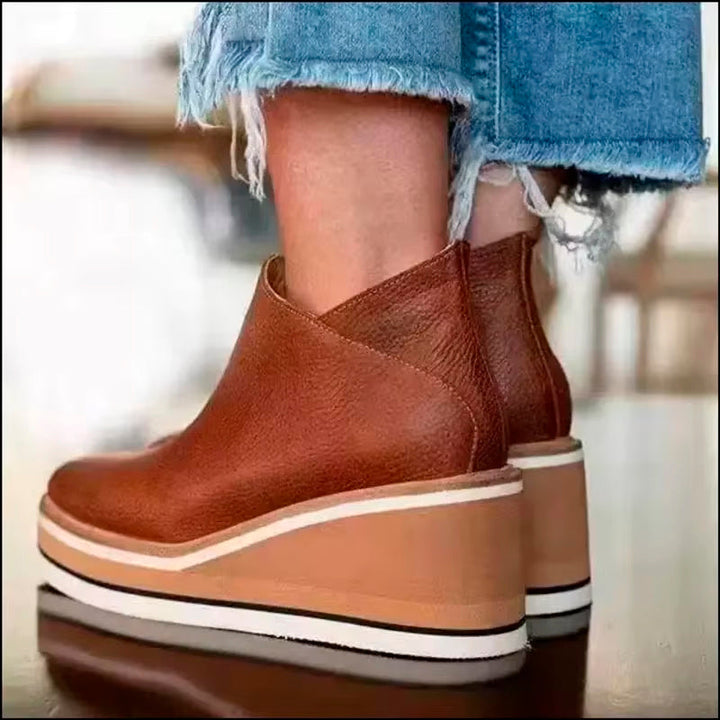 Sofia | Chaussures en cuir zippées, design élégant