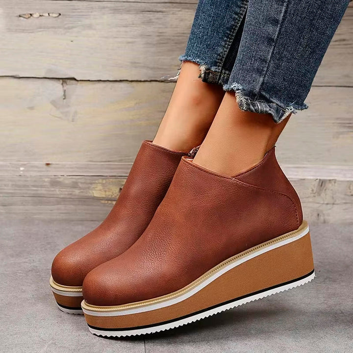 Sofia | Chaussures en cuir zippées, design élégant