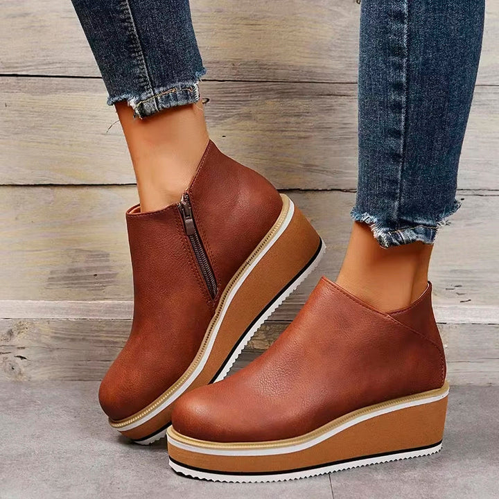 Sofia | Chaussures en cuir zippées, design élégant