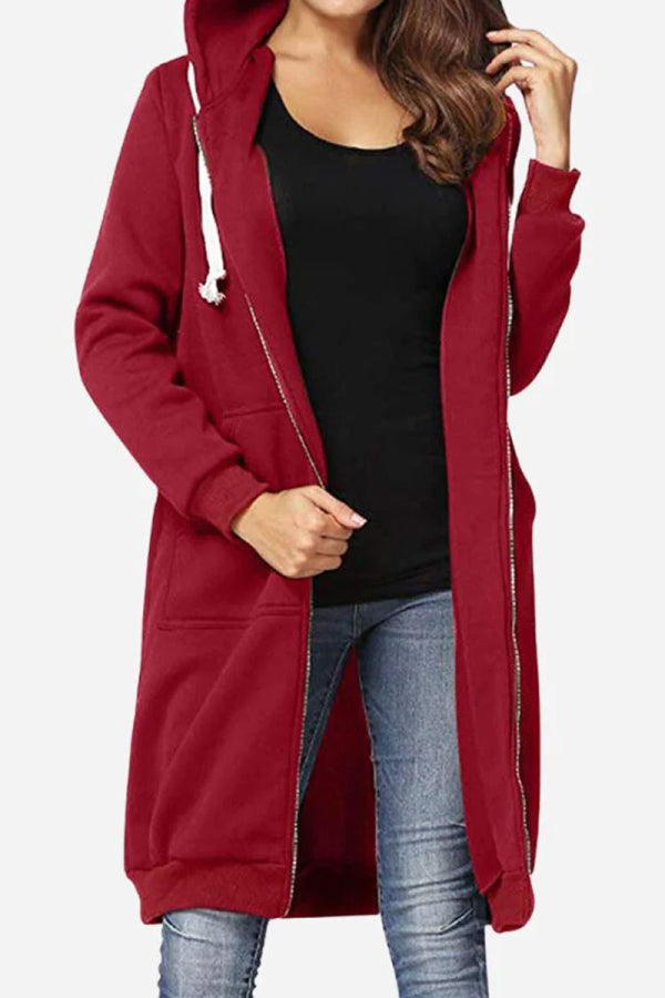 Sweat À Capuche Zippé Oversize Pour Femme | Coupe Longue
