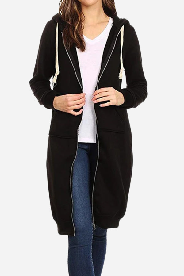 Sweat À Capuche Zippé Oversize Pour Femme | Coupe Longue