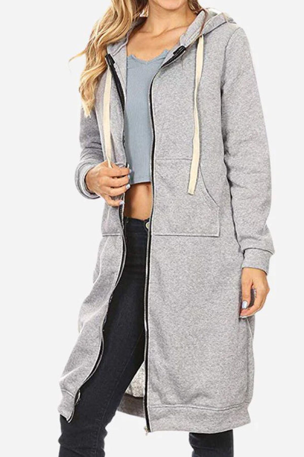 Sweat À Capuche Zippé Oversize Pour Femme | Coupe Longue