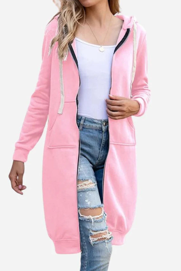Sweat À Capuche Zippé Oversize Pour Femme | Coupe Longue