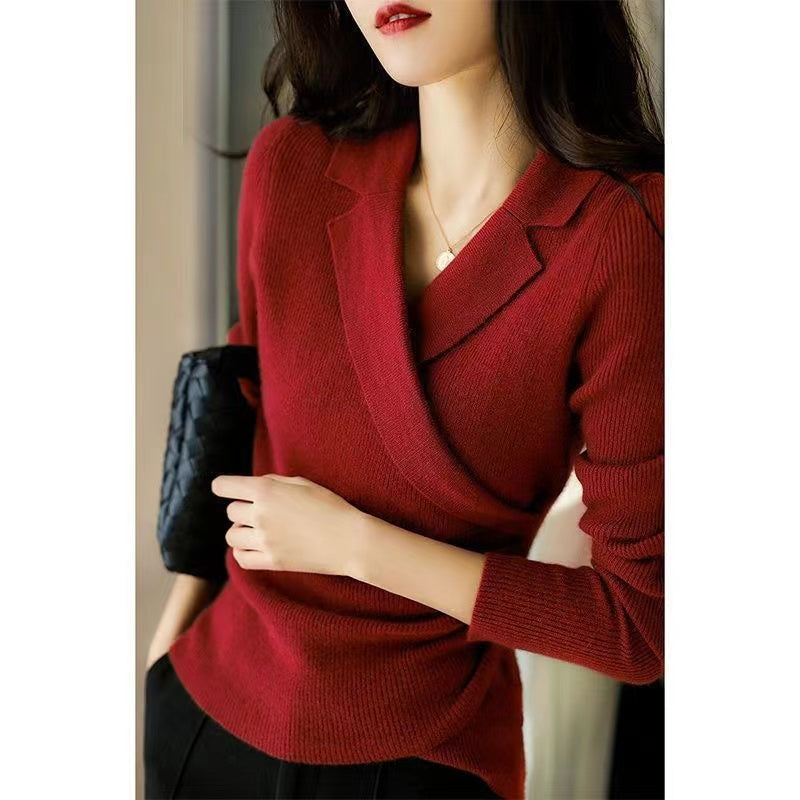 Pull Col Peter Pan Caramel Pour Femme | Coupe Slim