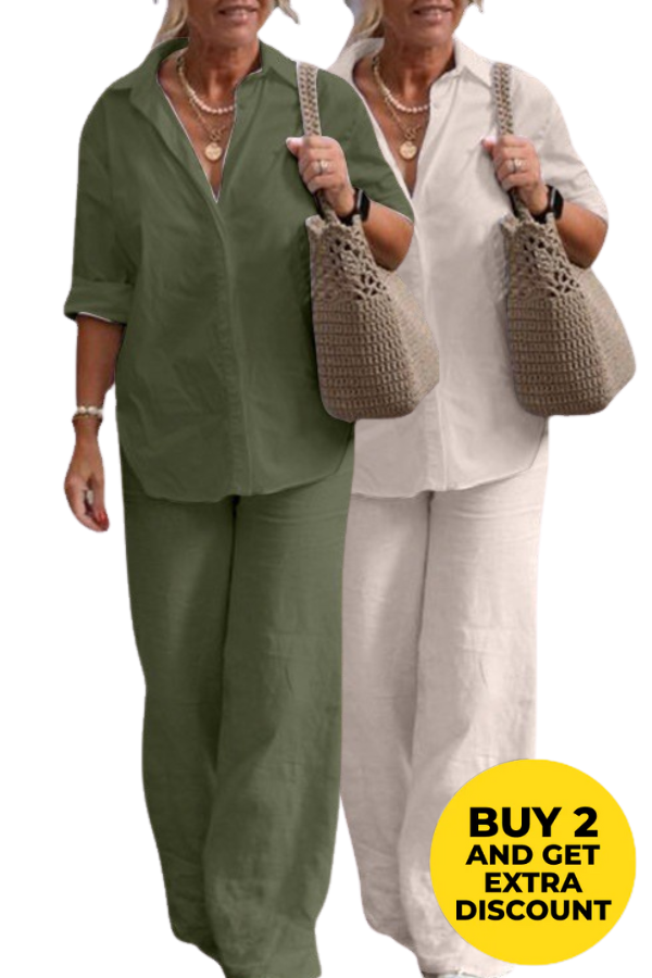 Ensemble Décontracté Monochrome Pour Femme | Deux Pièces