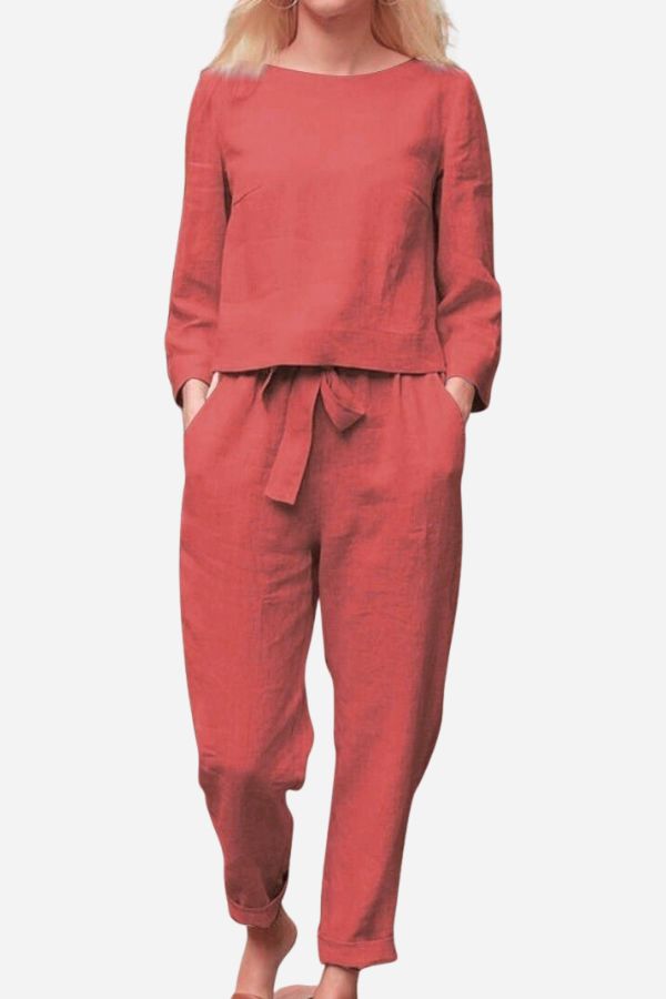 Ensemble Monochrome Élégant Pour Femme | Deux Pièces Légères