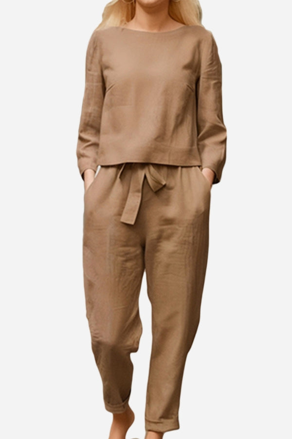 Ensemble Monochrome Élégant Pour Femme | Deux Pièces Légères
