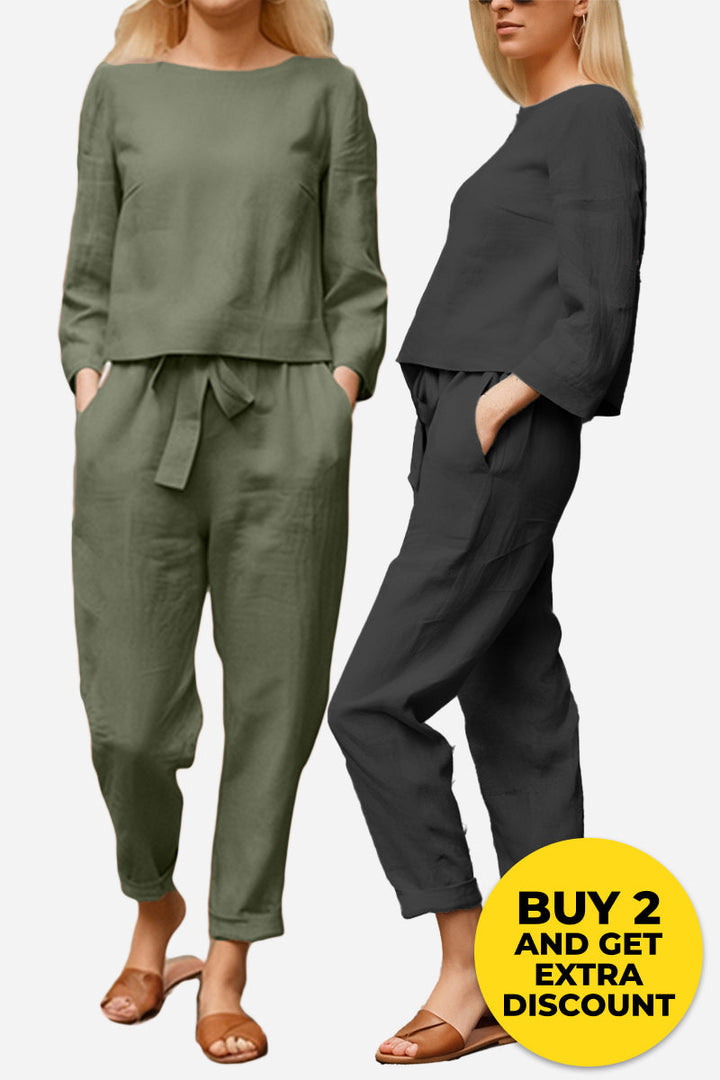 Ensemble Monochrome Élégant Pour Femme | Deux Pièces Légères