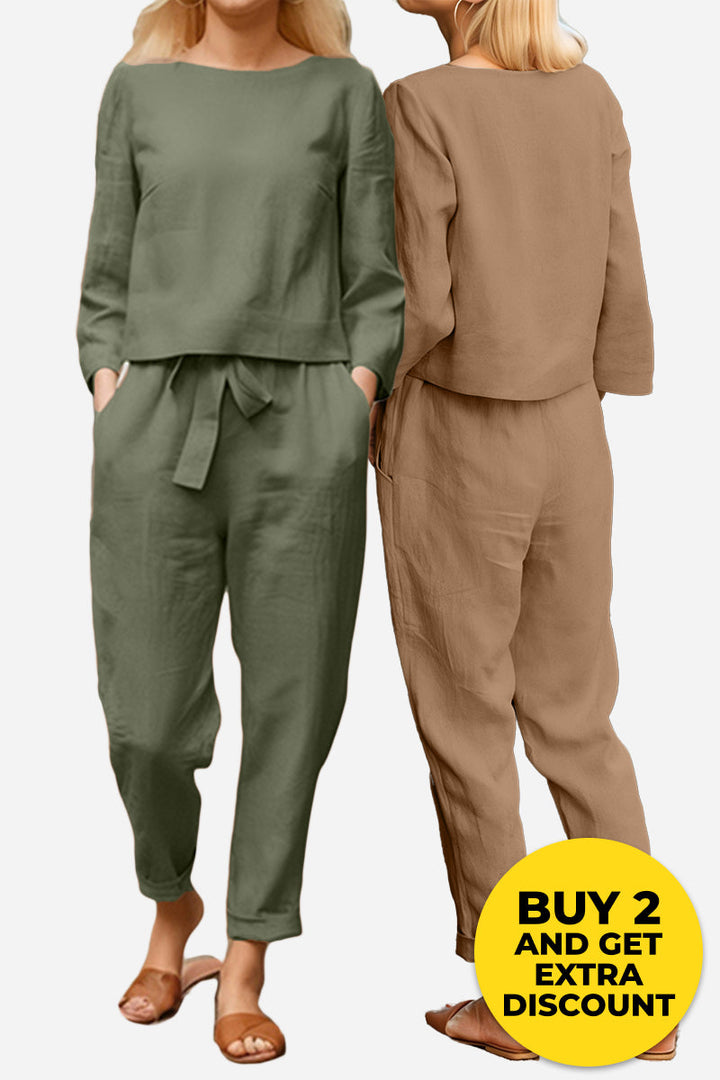 Ensemble Monochrome Élégant Pour Femme | Deux Pièces Légères