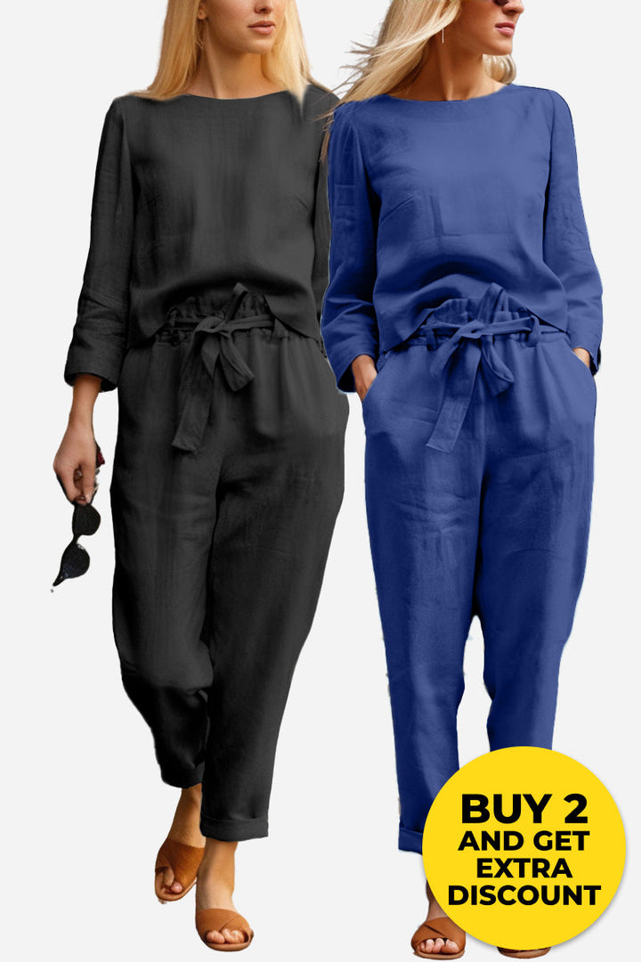 Ensemble Monochrome Élégant Pour Femme | Deux Pièces Légères