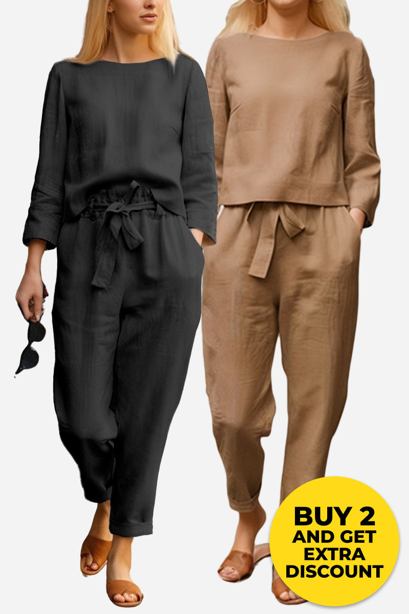 Ensemble Monochrome Élégant Pour Femme | Deux Pièces Légères