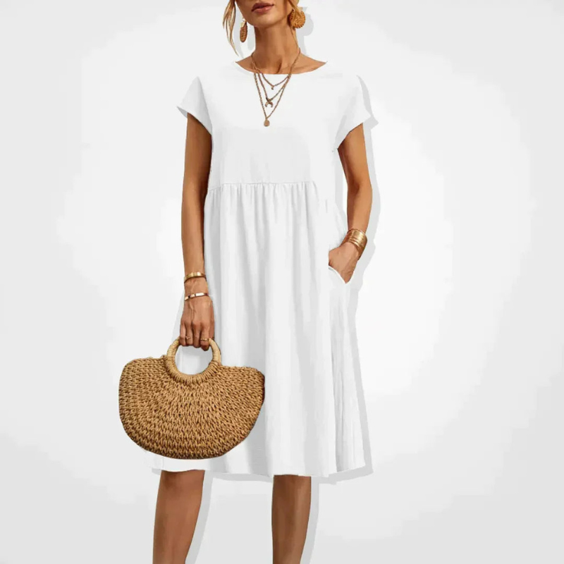 Robe d'été classique pour femme avec poche, coupe mini idéale pour les journées estivales
