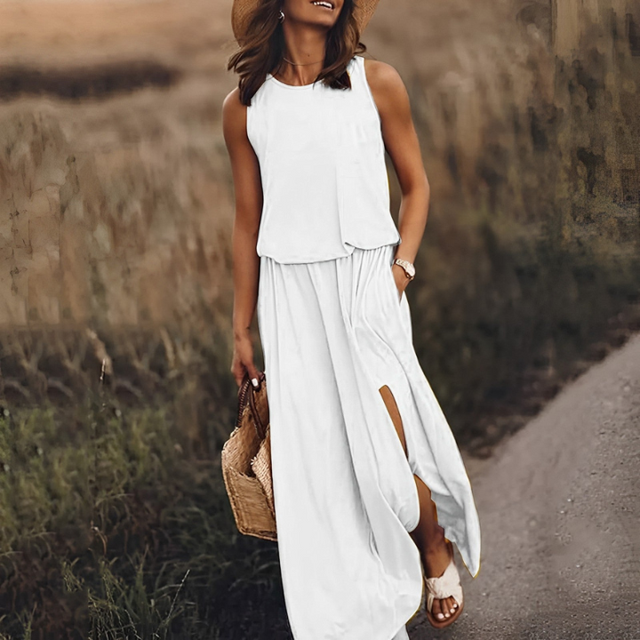 Robe maxi élégante pour femme, fluide et idéale pour les journées d’été et les moments de détente