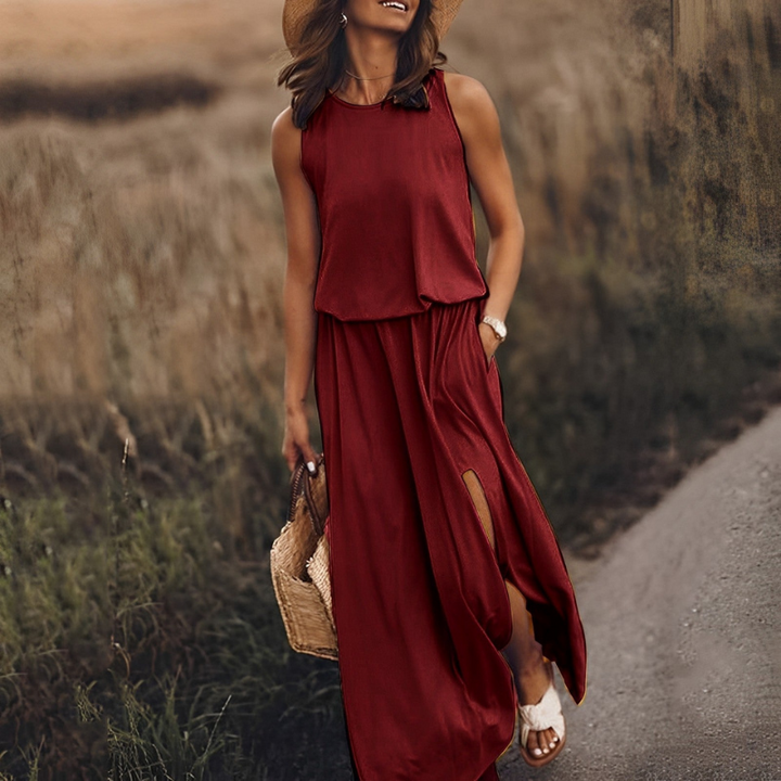 Robe maxi élégante pour femme, fluide et idéale pour les journées d’été et les moments de détente