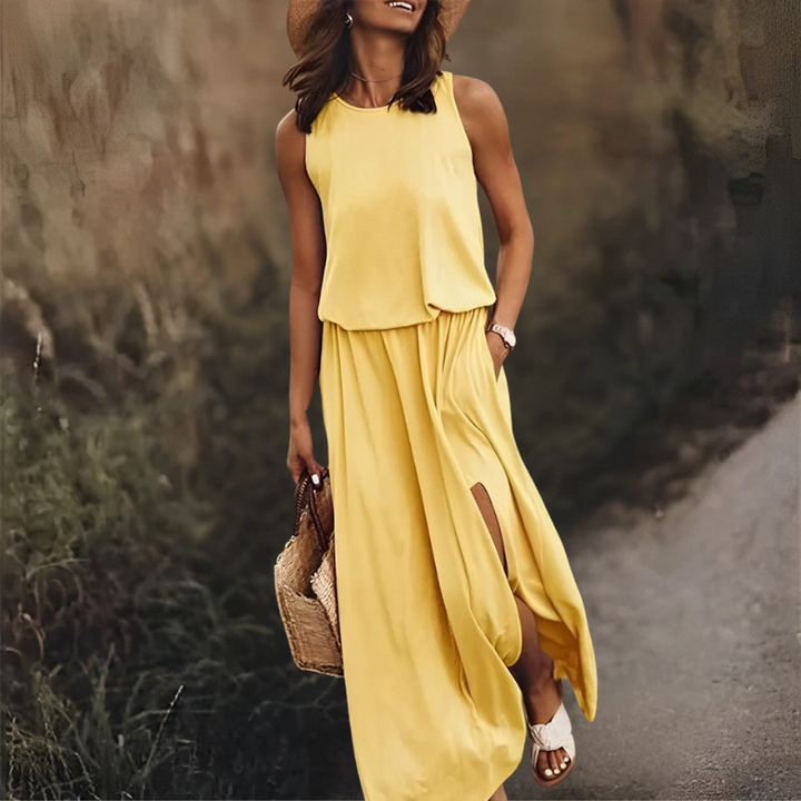 Robe maxi élégante pour femme, fluide et idéale pour les journées d’été et les moments de détente