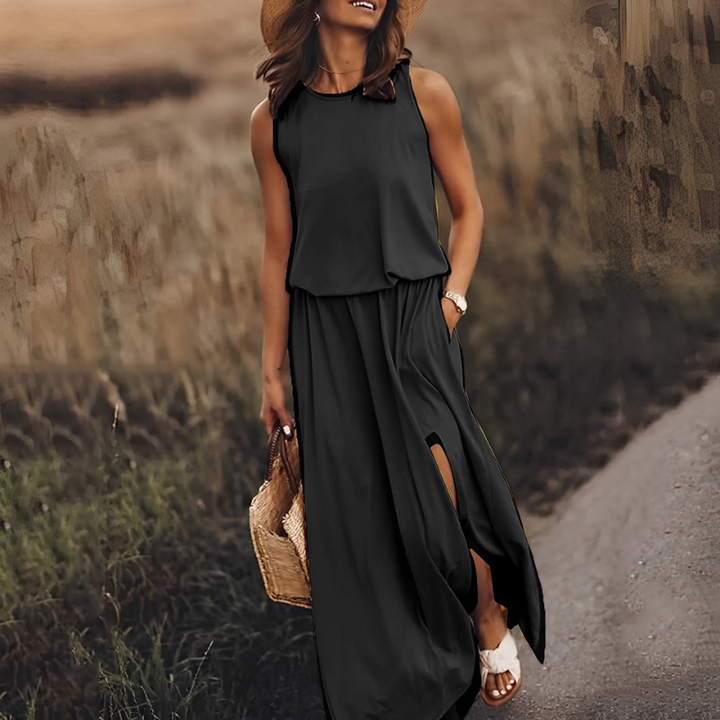 Robe maxi élégante pour femme, fluide et idéale pour les journées d’été et les moments de détente