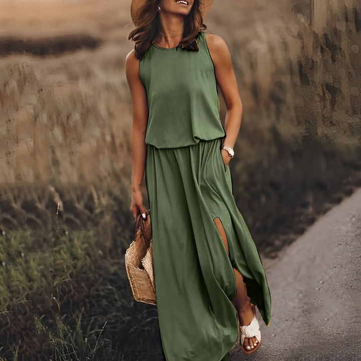 Robe maxi élégante pour femme, fluide et idéale pour les journées d’été et les moments de détente