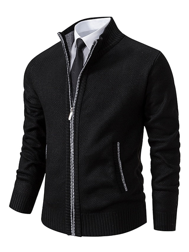 Men's Stylish Knitted Zip-Up Sweater | Italian Design