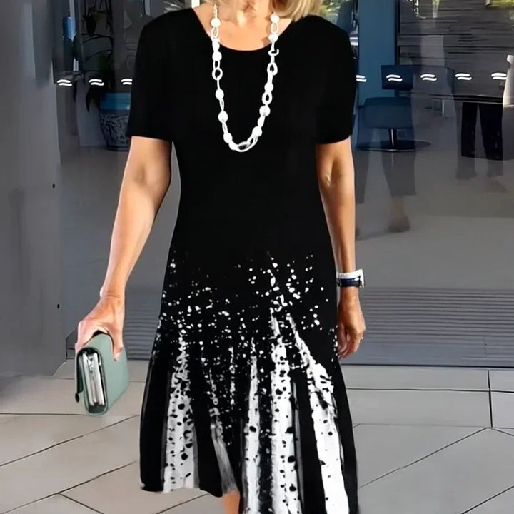 Robe Femme Plissée à Blocs de Couleurs | Midi