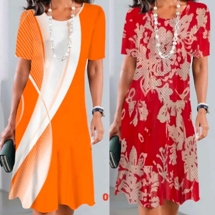 Robe Femme Plissée à Blocs de Couleurs | Midi