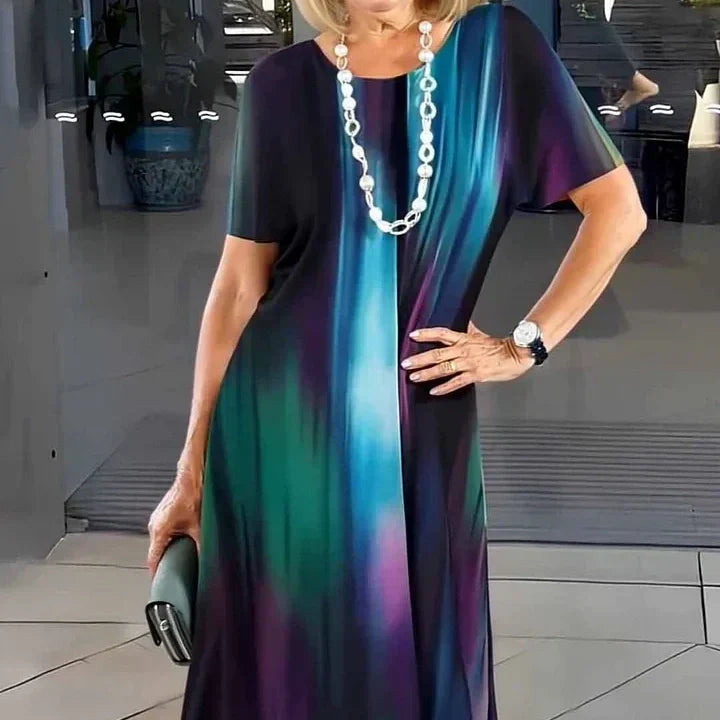 Robe Femme Plissée à Blocs de Couleurs | Midi