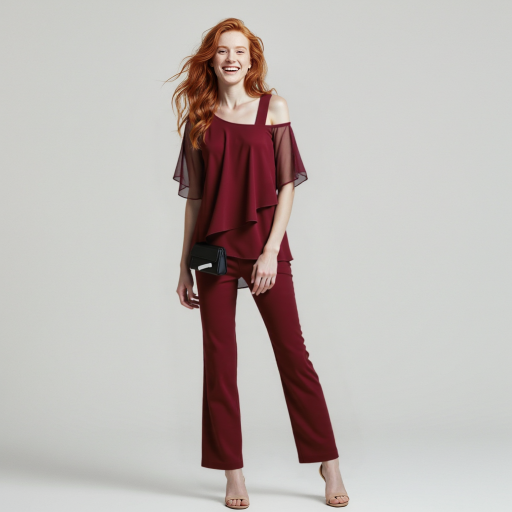 Combinaison Élégante Épaules Dénudées Pour Femme | Ensemble Chic