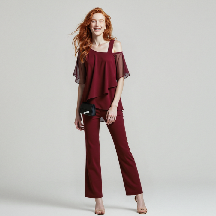 Combinaison Élégante Épaules Dénudées Pour Femme | Ensemble Chic