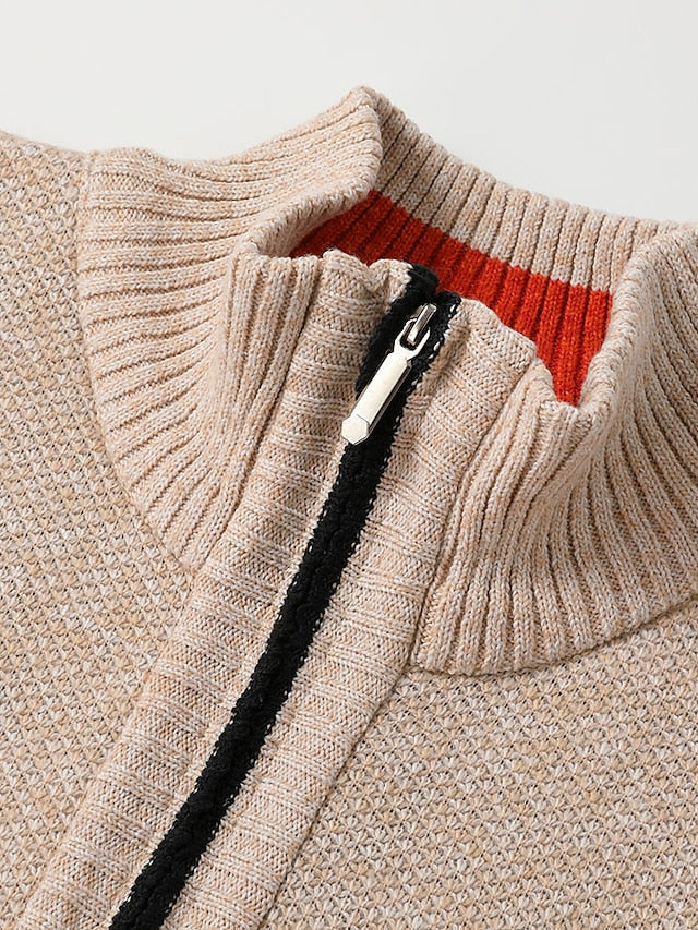 Men's Stylish Knitted Zip-Up Sweater | Italian Design