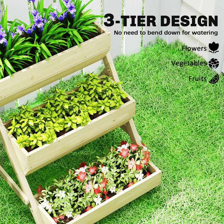Lit De Jardin Surélevé À 3 Niveaux En Bois | 66 x 76 x 76 cm