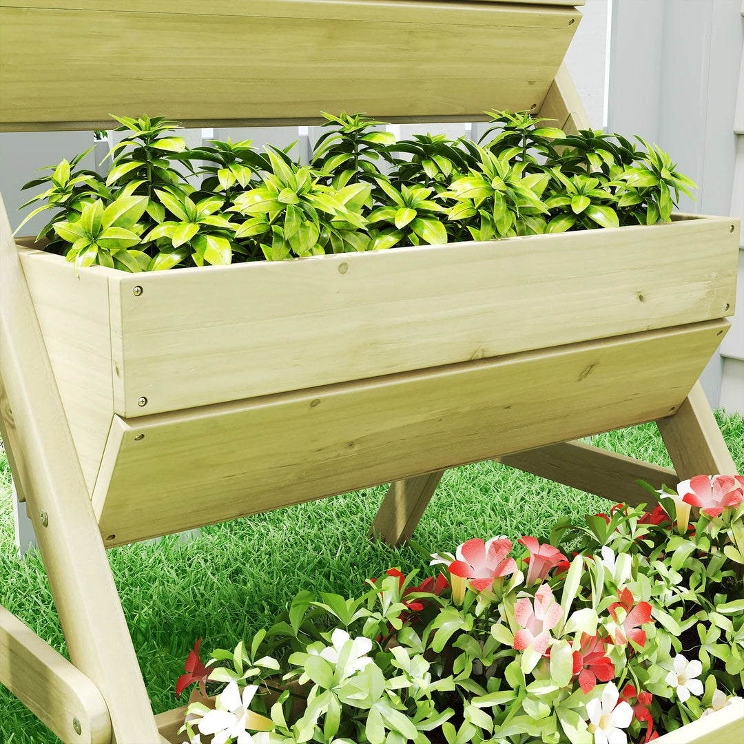 Lit De Jardin Surélevé À 3 Niveaux En Bois | 66 x 76 x 76 cm