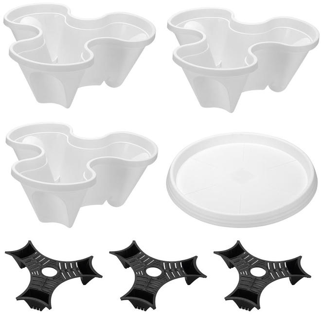 Pot De Jardin Empilable | Jardinière Verticale Auto-Arrosante | Jardinage De Fleurs Et Légumes | 3 Niveaux