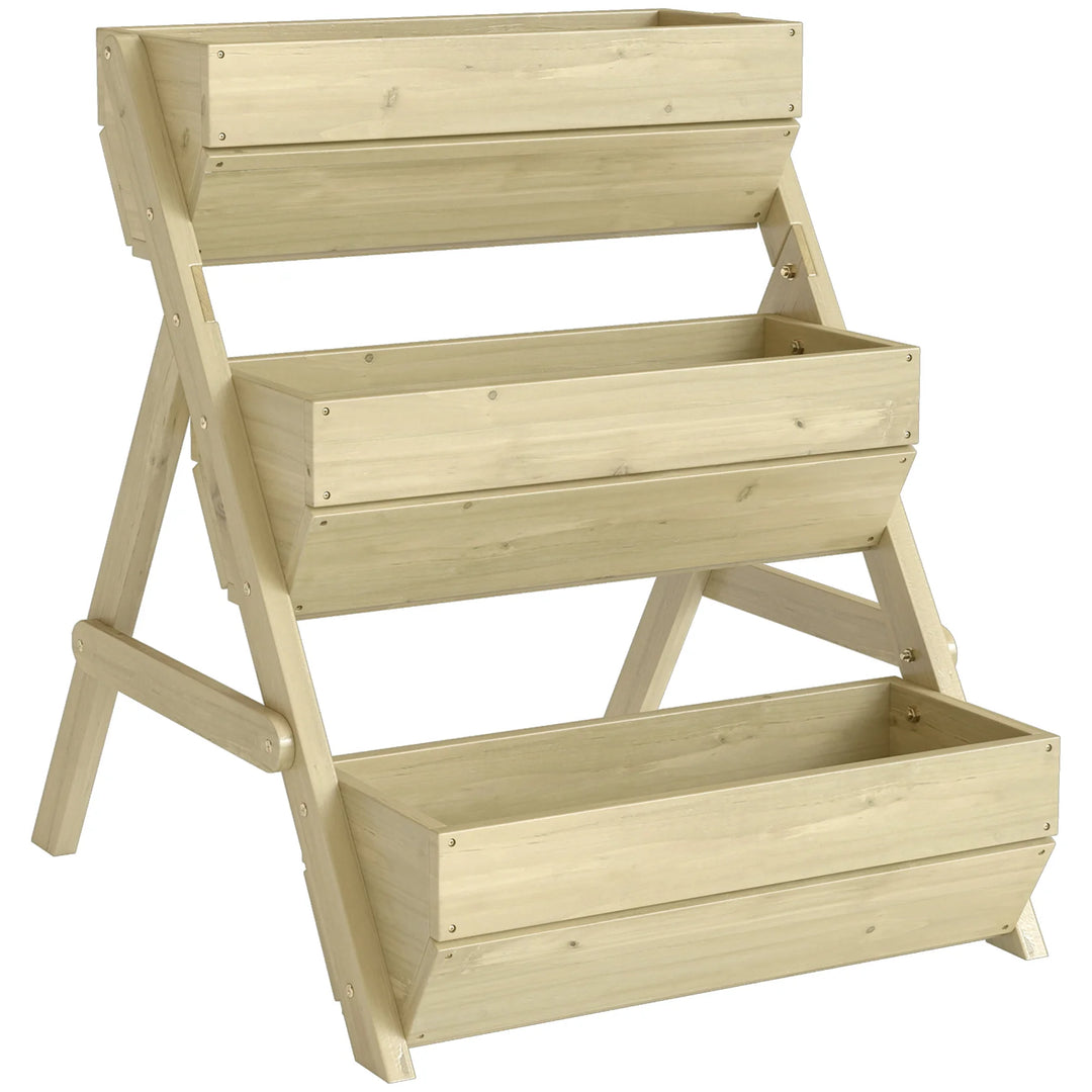 Lit De Jardin Surélevé À 3 Niveaux En Bois | 66 x 76 x 76 cm