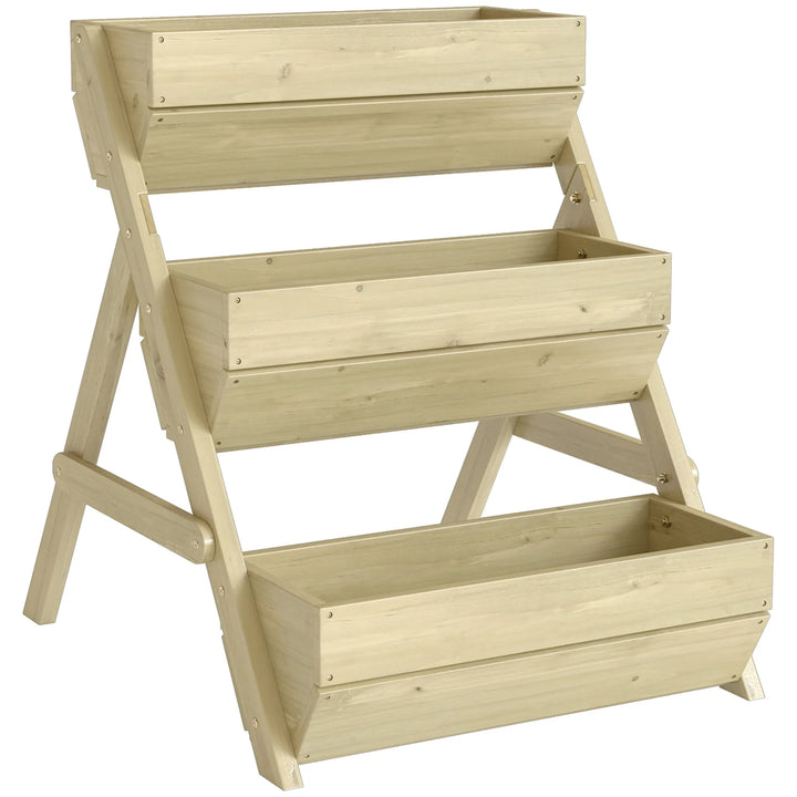 Lit De Jardin Surélevé À 3 Niveaux En Bois | 66 x 76 x 76 cm