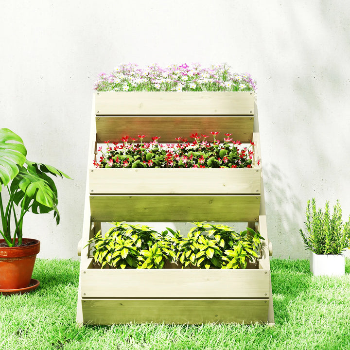 Lit De Jardin Surélevé À 3 Niveaux En Bois | 66 x 76 x 76 cm