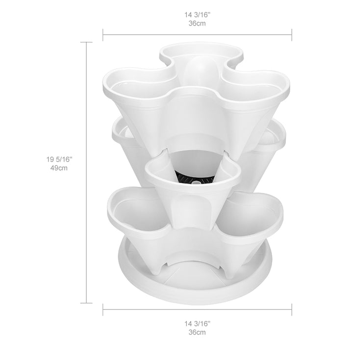 Pot De Jardin Empilable | Jardinière Verticale Auto-Arrosante | Jardinage De Fleurs Et Légumes | 3 Niveaux