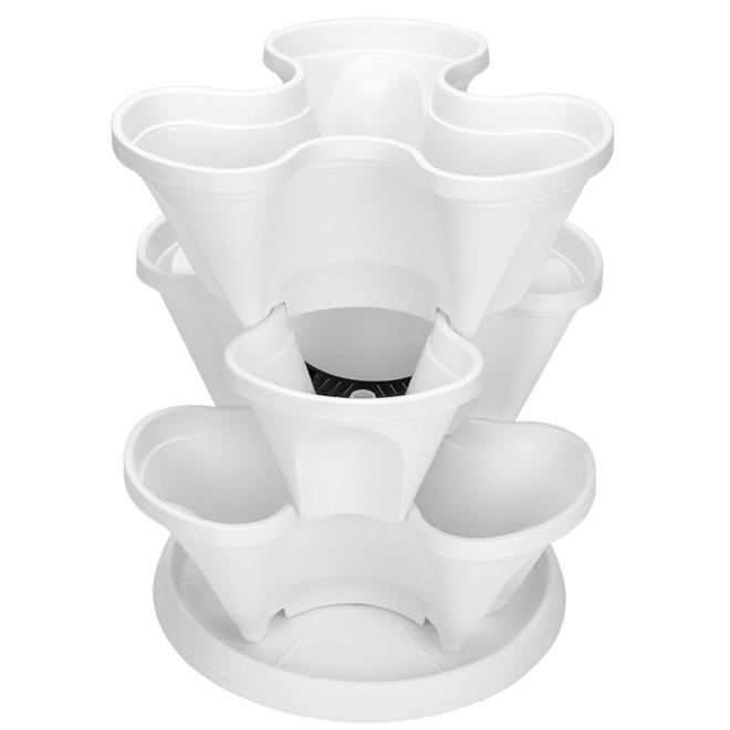 Pot De Jardin Empilable | Jardinière Verticale Auto-Arrosante | Jardinage De Fleurs Et Légumes | 3 Niveaux