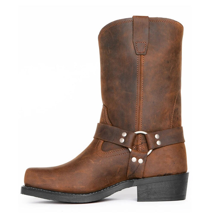 Bottes Biker à Sangle pour Homme | Bout Carré