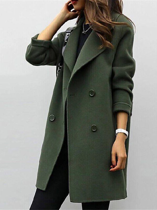 Women's Elegant Double Breasted Wool Coat | Classic Style 
