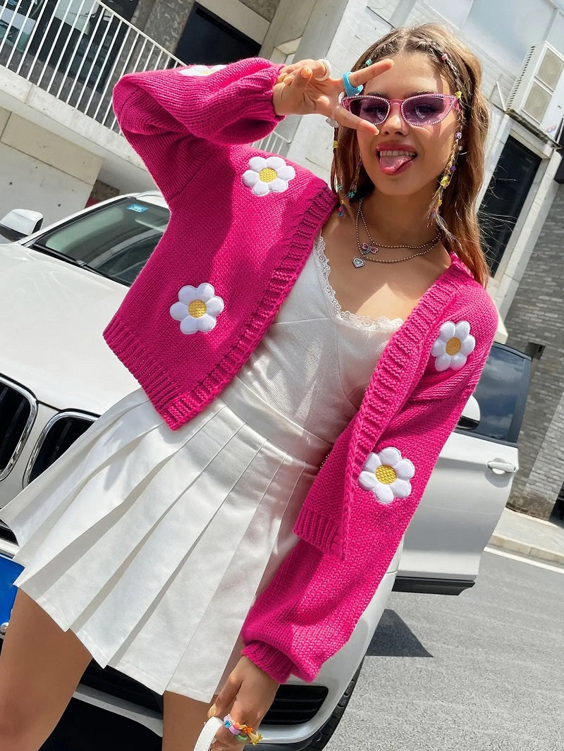 Women's Floral Knit Vest | Elegant &amp; Cozy